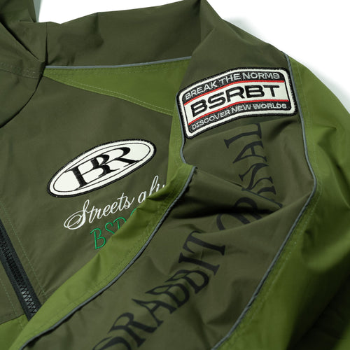 Patched Utility Hooded Jacket Jacket Green