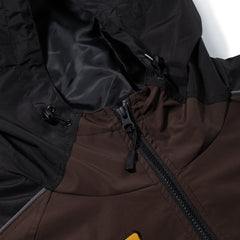 Patched Utility Hooded Jacket Black / Dark Brown
