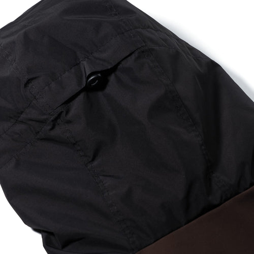 Patched Utility Hooded Jacket Black / Dark Brown