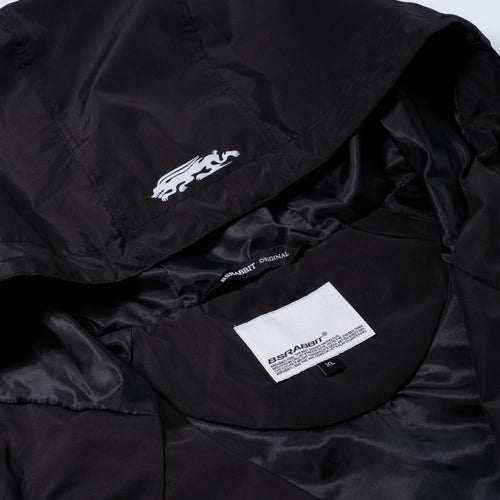 Patched Utility Hooded Jacket Black / Dark Brown