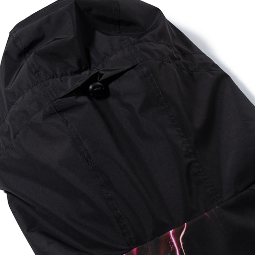 Patched Utility Hooded Jacket Black / Thunder Pink