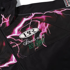 Patched Utility Hooded Jacket Black / Thunder Pink