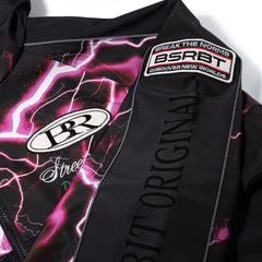 Patched Utility Hooded Jacket Black / Thunder Pink