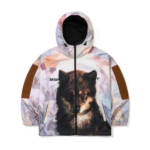 Oosisoak1861 Art Print Hooded Jacket Wolf Brown