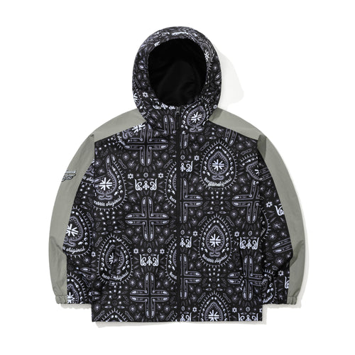 Artistic Hooded Jacket Paisley Black