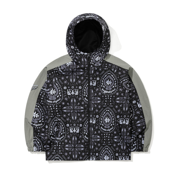 2526FW BSRABBIT Artistic Hooded Jacket Paisley Black