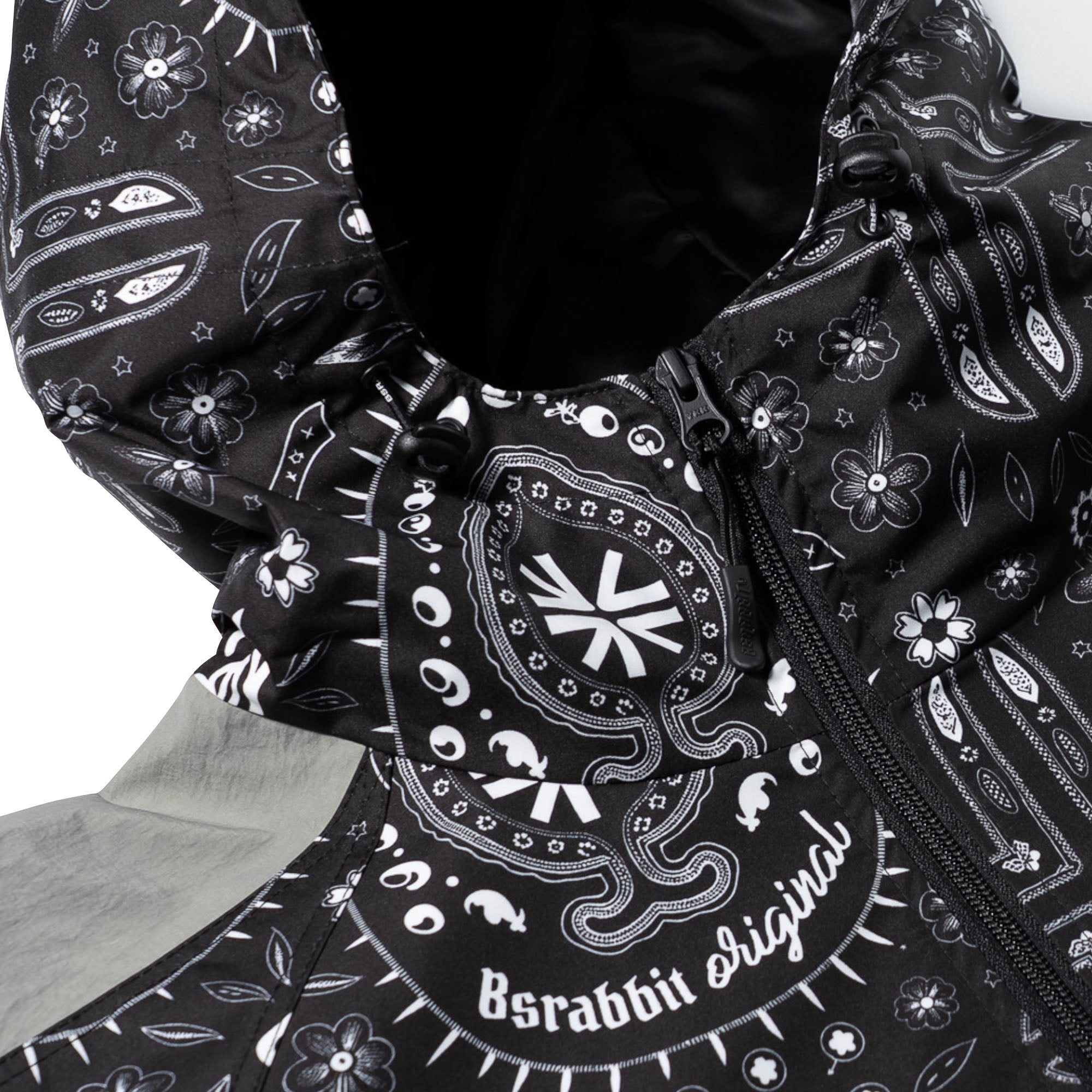 2526FW BSRABBIT Artistic Hooded Jacket Paisley Black