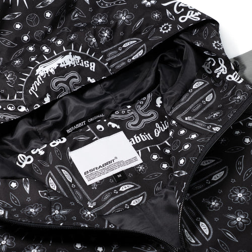 Artistic Hooded Jacket Paisley Black