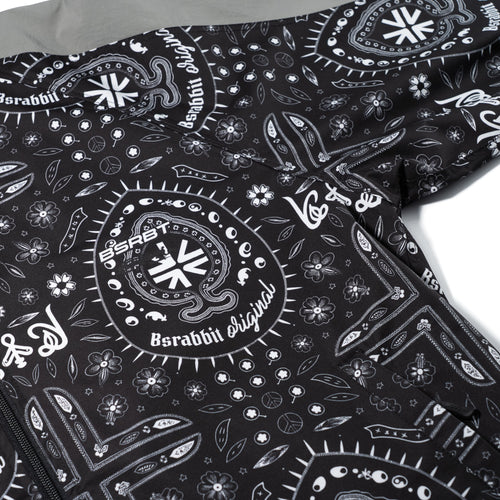 Artistic Hooded Jacket Paisley Black