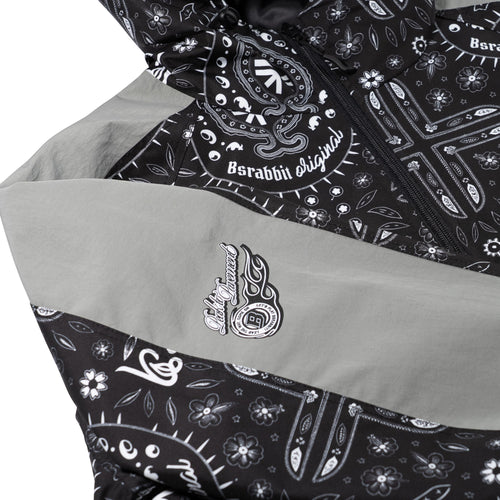 Artistic Hooded Jacket Paisley Black
