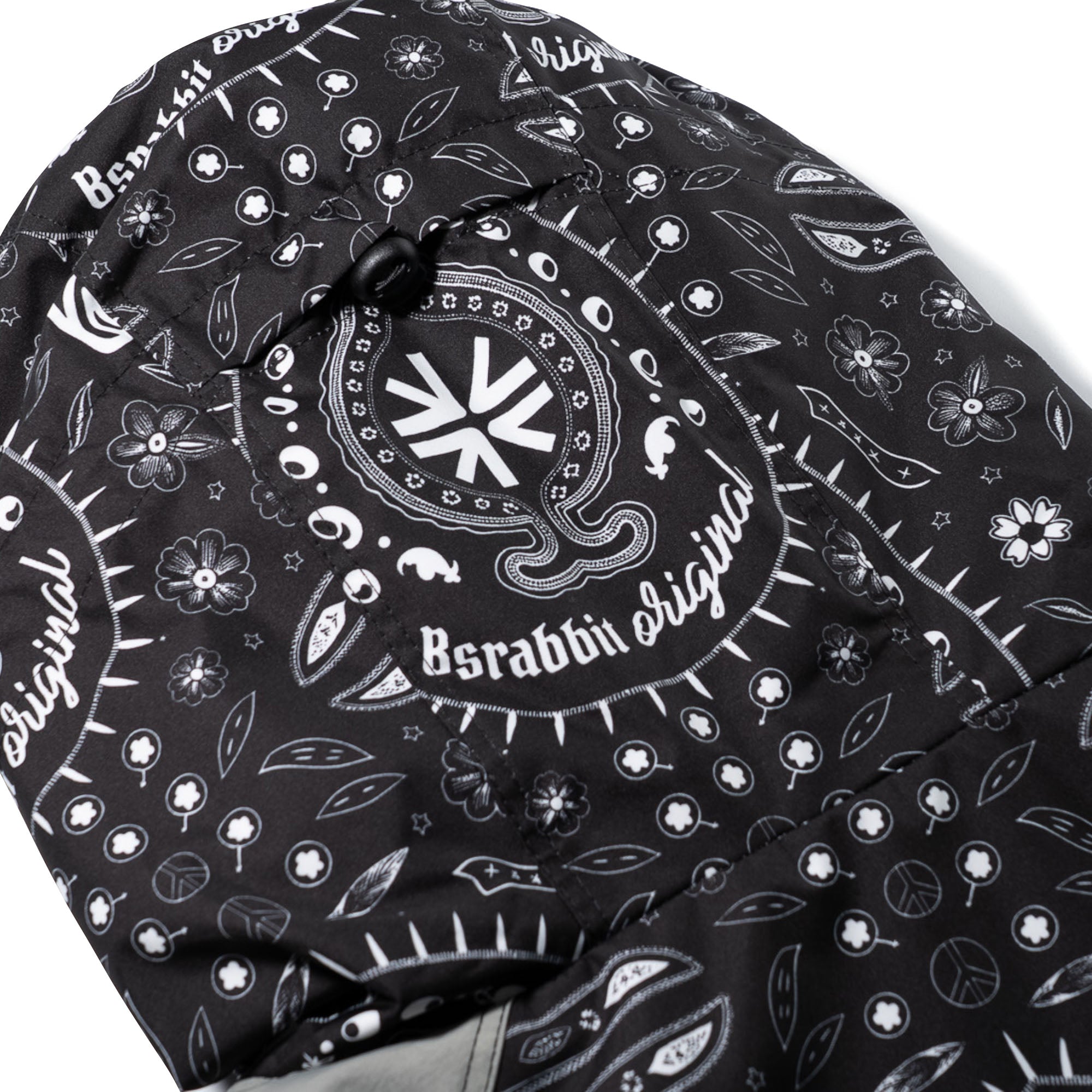 2526FW BSRABBIT Artistic Hooded Jacket Paisley Black