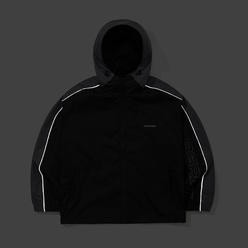 Light Weight Reflective Line Hooded Jacket Black