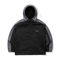Light Weight Reflective Line Hooded Jacket Black