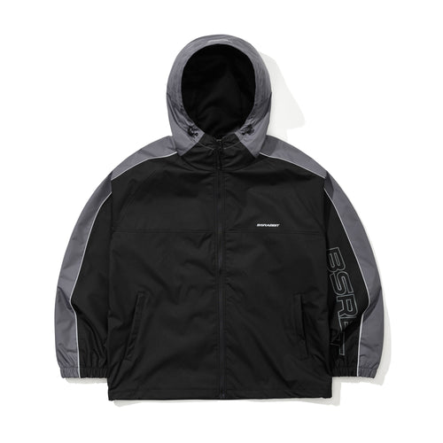 Light Weight Reflective Line Hooded Jacket Black
