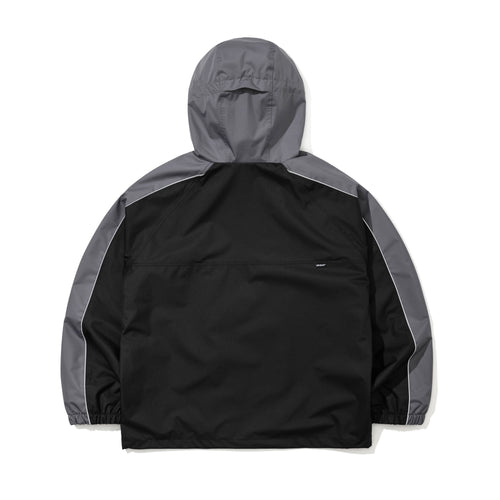 Light Weight Reflective Line Hooded Jacket Black