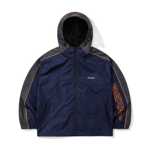 Light Weight Reflective Line Hooded Jacket Navy