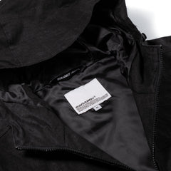 Rustic Charm Linen Hooded Jacket Black