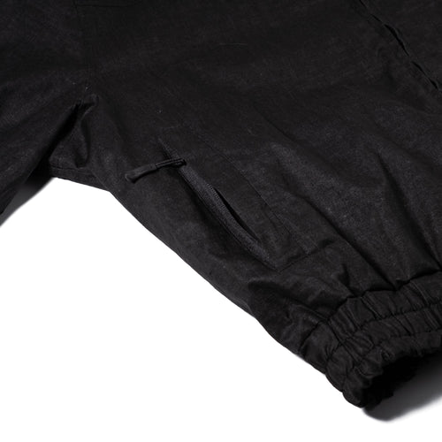 Rustic Charm Linen Hooded Jacket Black