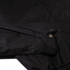 Rustic Charm Linen Hooded Jacket Black