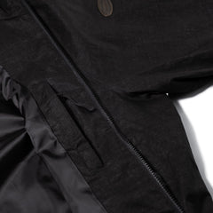 Rustic Charm Linen Hooded Jacket Black