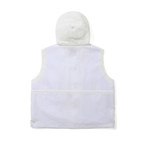 Big Pocket Hooded Vest White