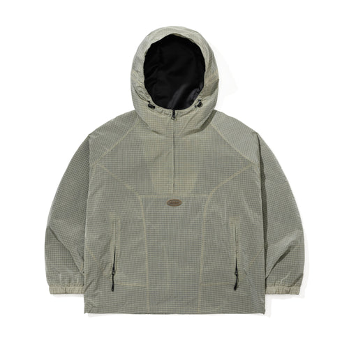 Shadow Grid Hooded Anorak Jacket Lime Gray