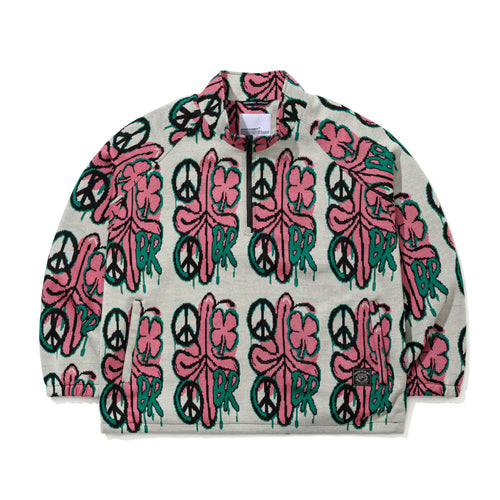 Peace Br Jacquard Anorak Jacket White