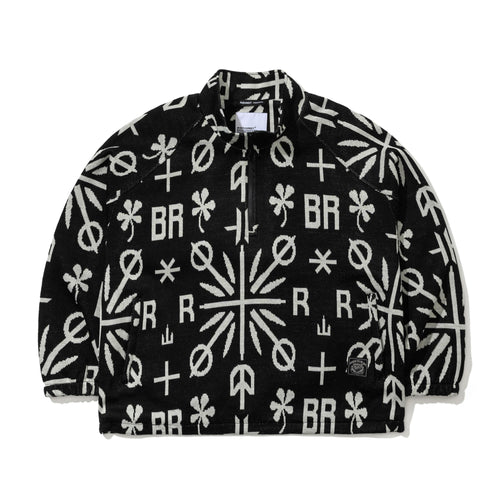 Br Jacquard Anorak Jacket Black
