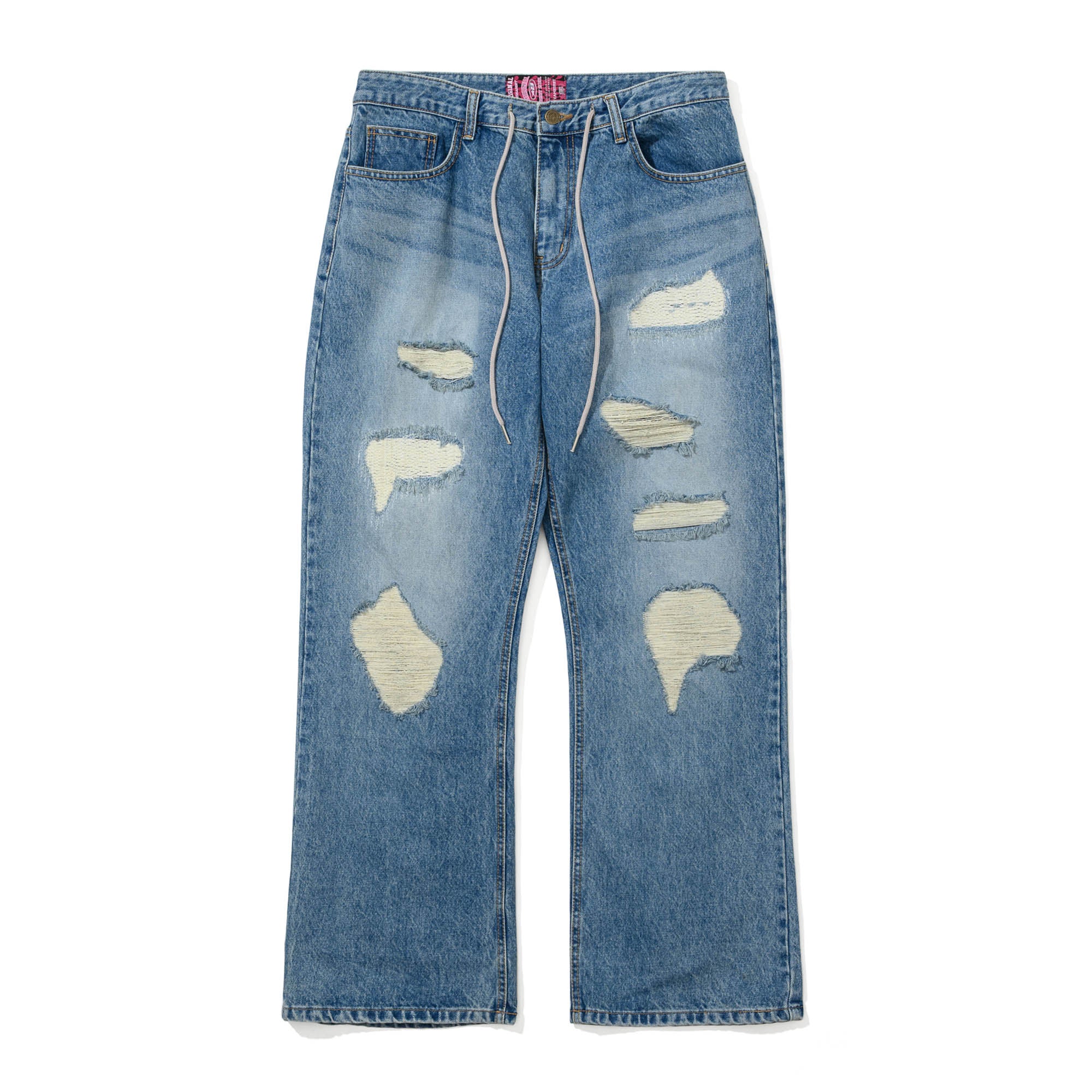 BSRABBIT デニムビブパンツ ホワイト Lサイズ STREET_LINE_PANTS – BSRABBIT