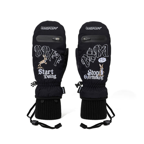 Overthinking Zip Pocket Match Up Mittens Black