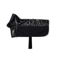 Gloss Panel Pet Rain Coat Black