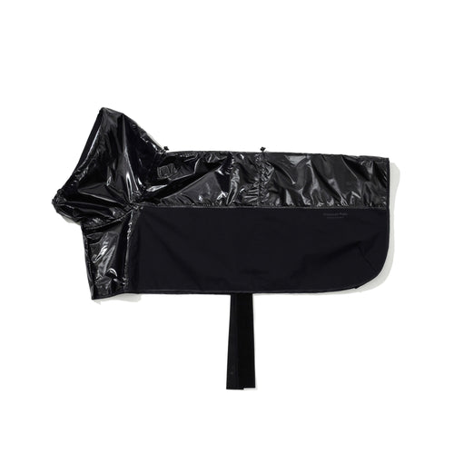 Gloss Panel Pet Rain Coat Black