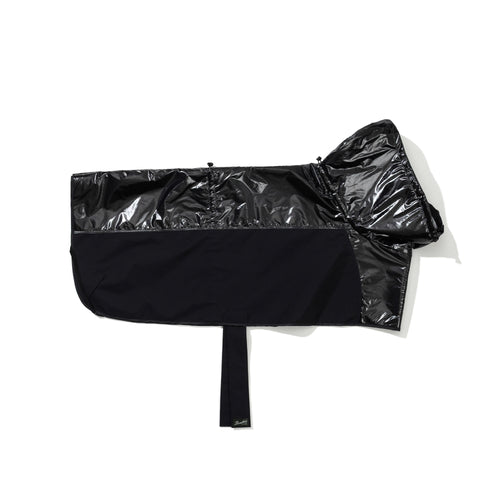 Gloss Panel Pet Rain Coat Black