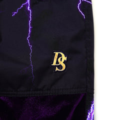 DSXBR 2ND VELVET WIDE BOX PANTS PURPLE THUNDER BLACK