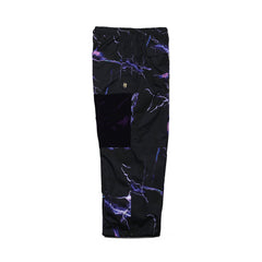 DSXBR 2ND VELVET WIDE BOX PANTS PURPLE THUNDER BLACK