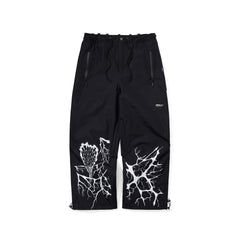 Special Seam Sealing Wide Ventilation Pants Ink Splatter Black