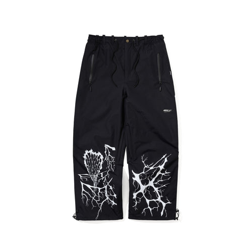 Special Seam Sealing Wide Ventilation Pants Ink Splatter Black