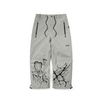 Special Seam Sealing Wide Ventilation Pants Ink Splatter Gray
