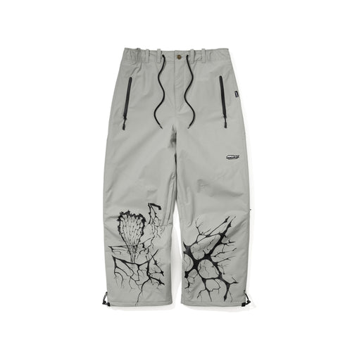 Special Seam Sealing Wide Ventilation Pants Ink Splatter Gray
