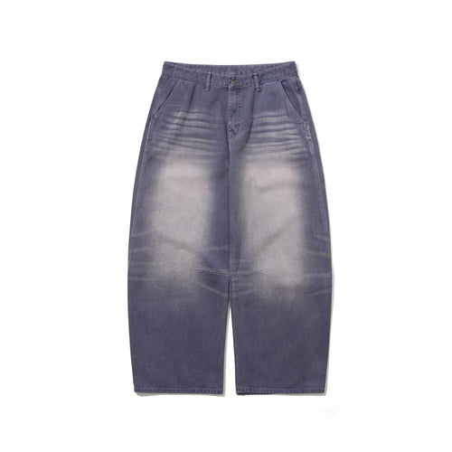 Barrel-Leg Vintage-Washed Denim Pants Ash Purple