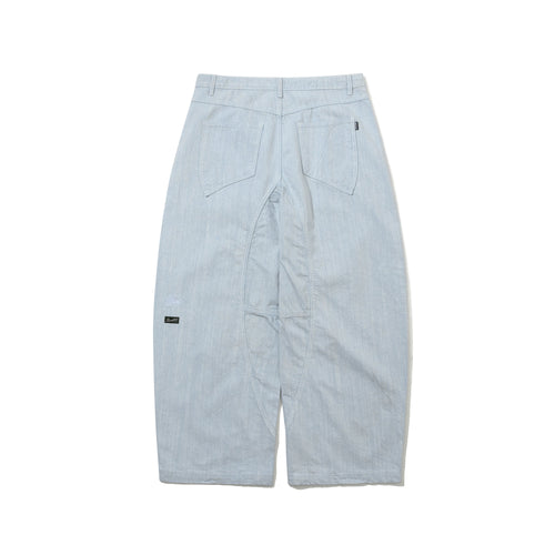 Barrel-Leg Logo Patch Pants Sky