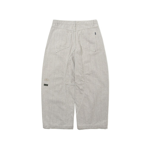 Barrel-Leg Logo Patch Pants Brown