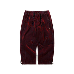Dsxbs Super Wide Pintuck Wax Real Denim Pants Worn Red Denim