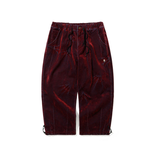 Dsxbs Super Wide Pintuck Wax Real Denim Pants Worn Red Denim