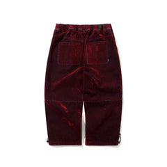 Dsxbs Super Wide Pintuck Wax Real Denim Pants Worn Red Denim