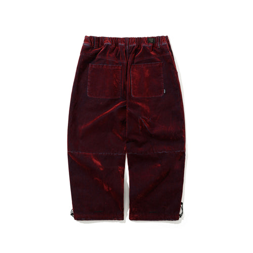 Dsxbs Super Wide Pintuck Wax Real Denim Pants Worn Red Denim