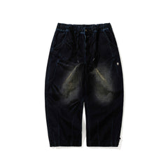 Dsxbs Super Wide Pintuck Wax Real Denim Pants Worn Midnight Denim