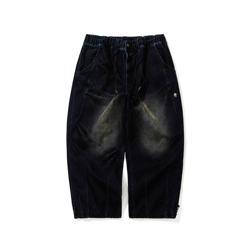 Dsxbs Super Wide Pintuck Wax Real Denim Pants Worn Midnight Denim