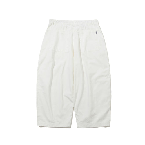 Wide-Leg Drawstring Cotton Pants White