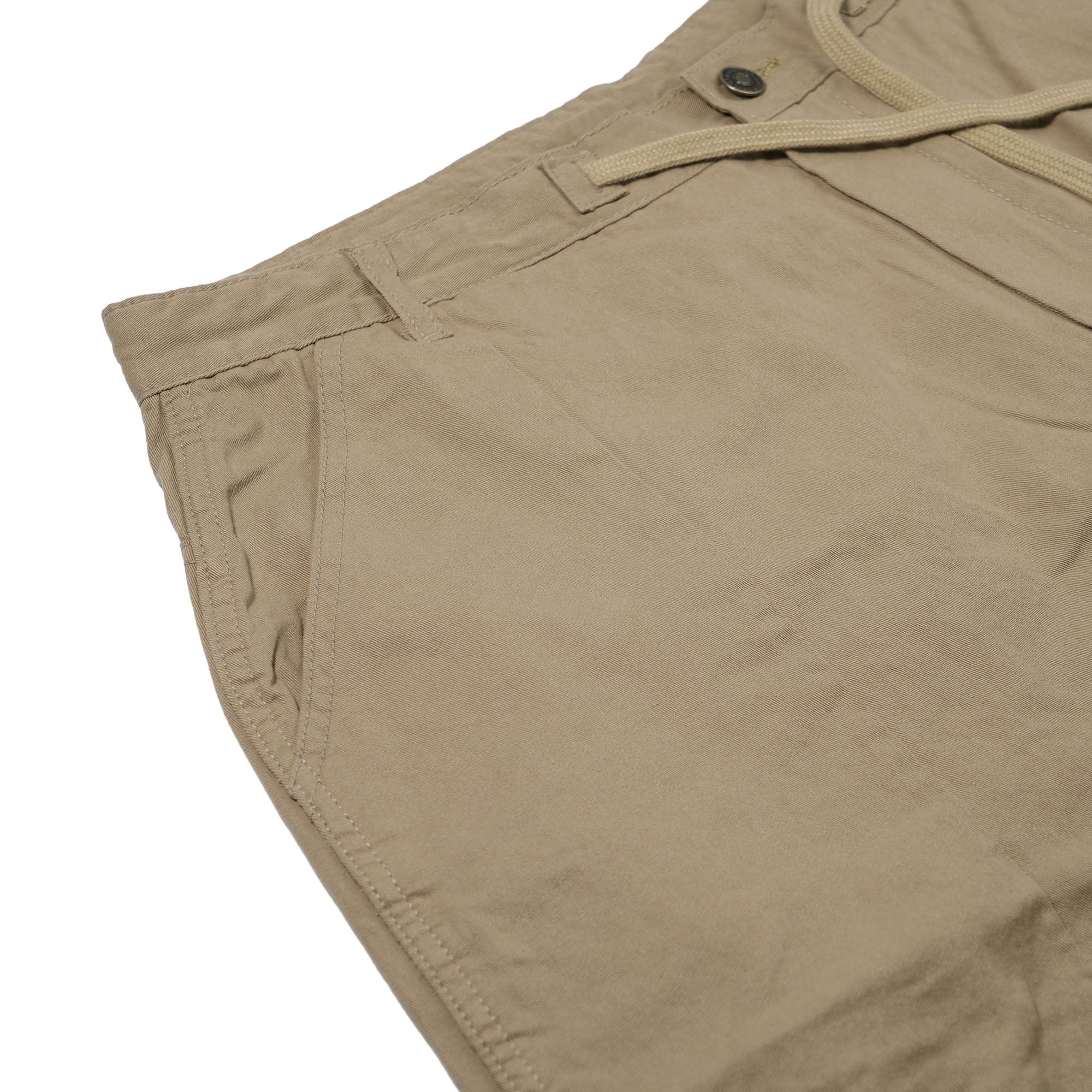 26SS BSRABBIT Wide-Leg Drawstring Cotton Pants Ash Khaki